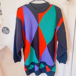 Vintage Color Block Sweater